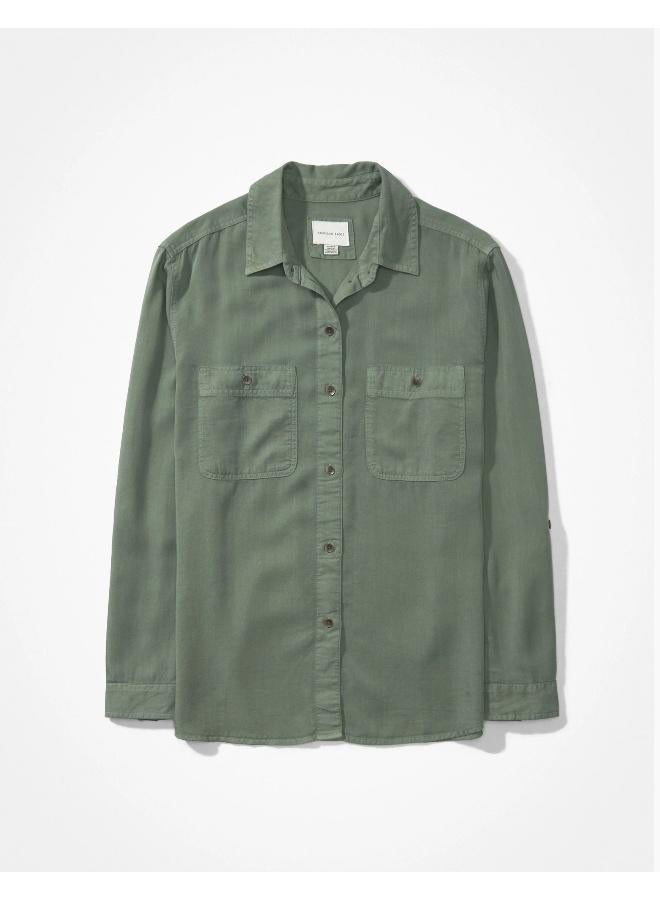 American Eagle Pocket Detail Button Down Shirt  - Image 3