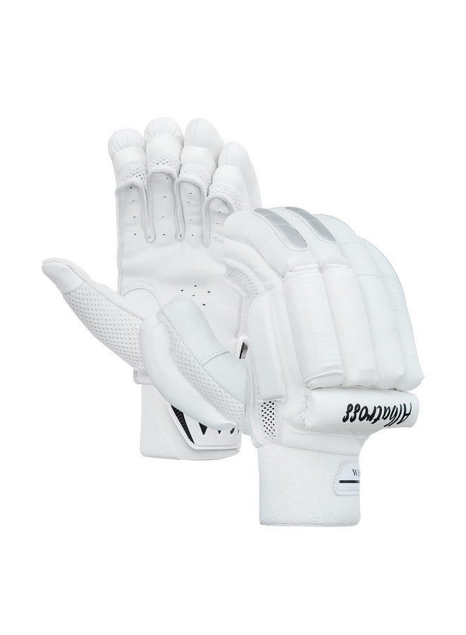 WHITEDOT SPORTS Whitedot Sports Albatross Levlon Cricket Batting Gloves Idol for Youth/Medium, Right Hand (Material: Thermoplastic Polyurethane, White)|Perfect for Young Cricketers | - Image 1
