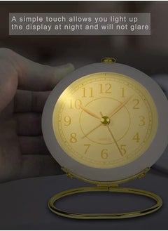 SYOSI Silent Bedside Clocks Battery Operated Non-Ticking Analogue Retro Alarm Clock Bedroom Simple Loud Alarm Desk Clock Vintage Alarm Clocks with Light Large Display for Heavy Sleepers Office  - Image 3
