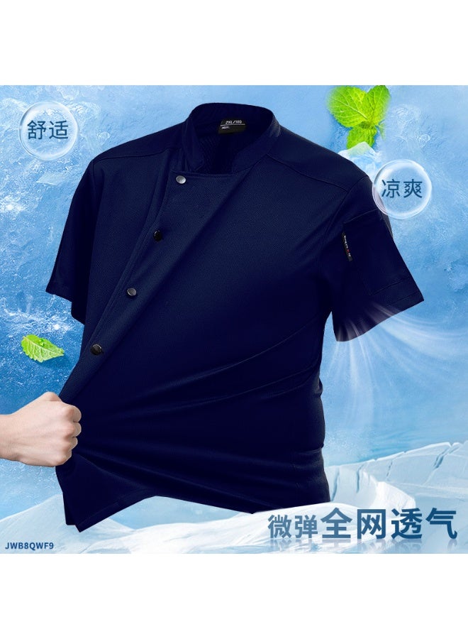 NIBEMINENT Summer Chef Uniform Short Sleeve High-End Hotel Restaurant Western Restaurant Hotel Kitchen Baking Short Sleeve Kitchen Clothes  - Image 1