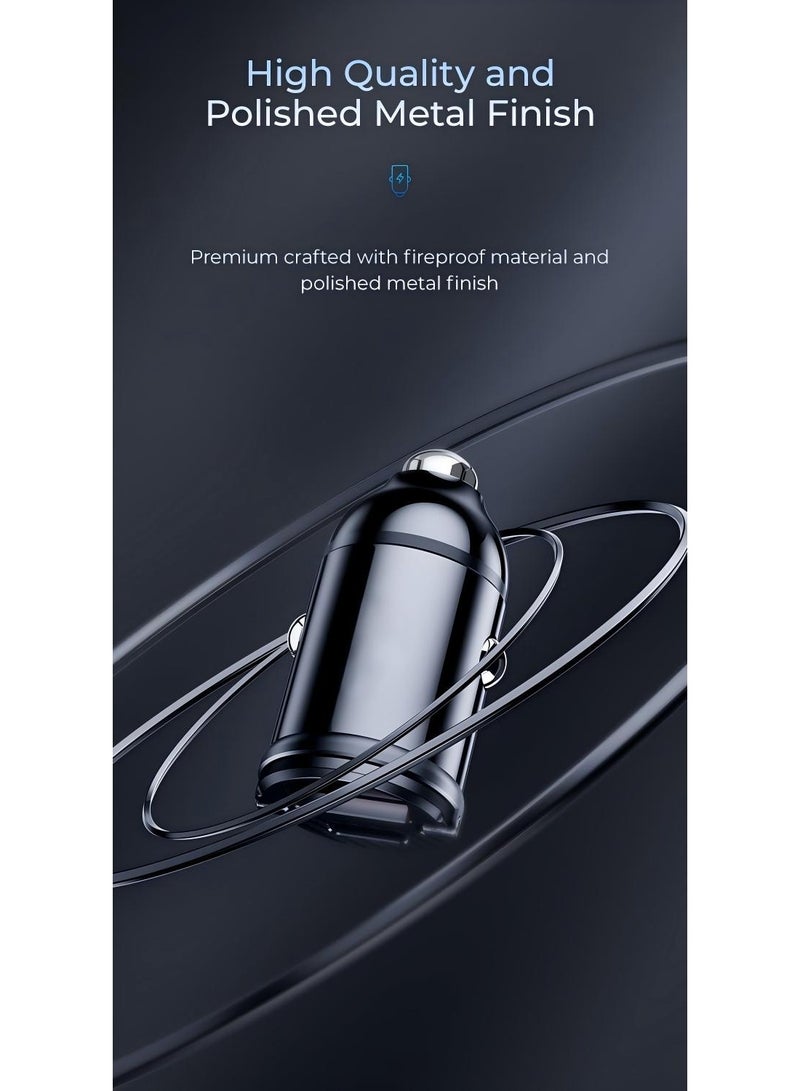 30W مزدوج ميناء سريع شاحن السيارة C30SE ، USB-C ، التوافق الواسع ، الصغير والمحمول ، متوافق مع نموذج السيارة 12-24V - Image 4