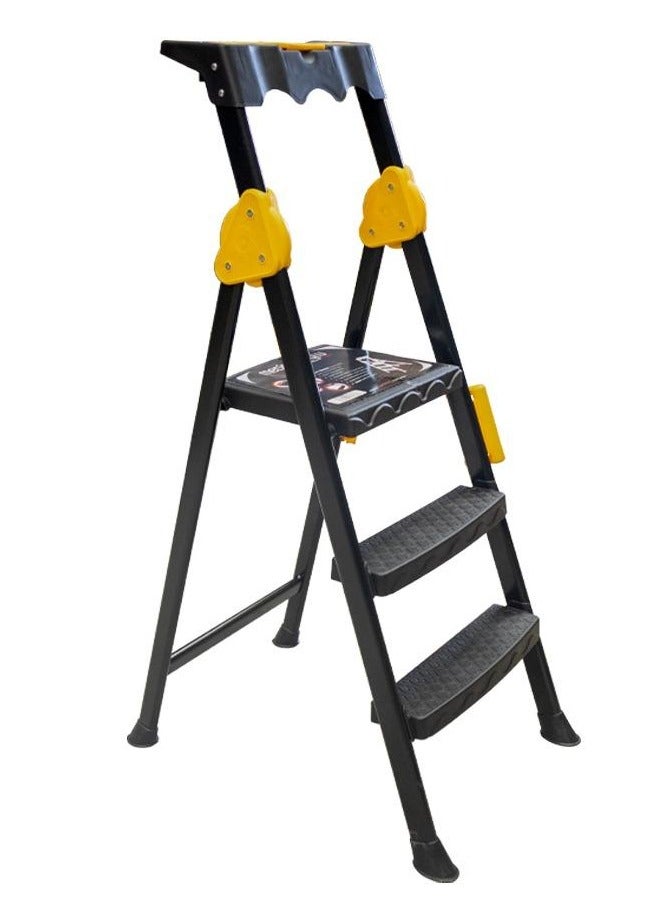 2+1 Step Foldable Ladder | Durable Aluminum Alloy | Lightweight & Space-Saving Design | Anti-Skid Secure Base | Equipped Tool Rack | Suits Both Home & Professional Needs  - Image 1