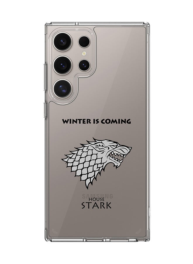 Stylizedd Classic Clear Case for Samsung Galaxy S25 Ultra , Hybrid Soft Case Flexible Edges Anti Drop TPU PC Gel Thin Transparent Cover - GOT House Stark - Image 1