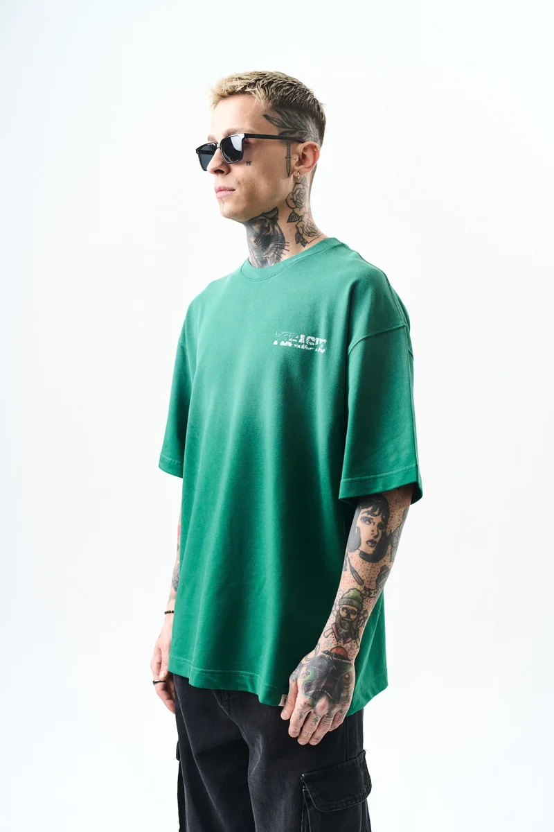 RESPIRE Men's Pegasus Print Oversize T-Shirt, Olive Green (Nefti)