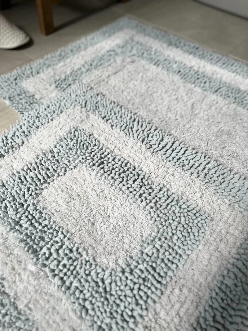 بلونيتي Baros Natural Cotton Bath Mat Set of 2 60X100+50X60 cm Gray