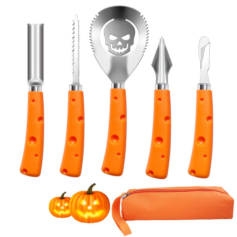 HuaQi Halloween Pumpkin Carving Kit Halloween Decorations Pumpkin Carving Tools Pumpkin Carving Power Tools with Carrying Case for Kids Adults
