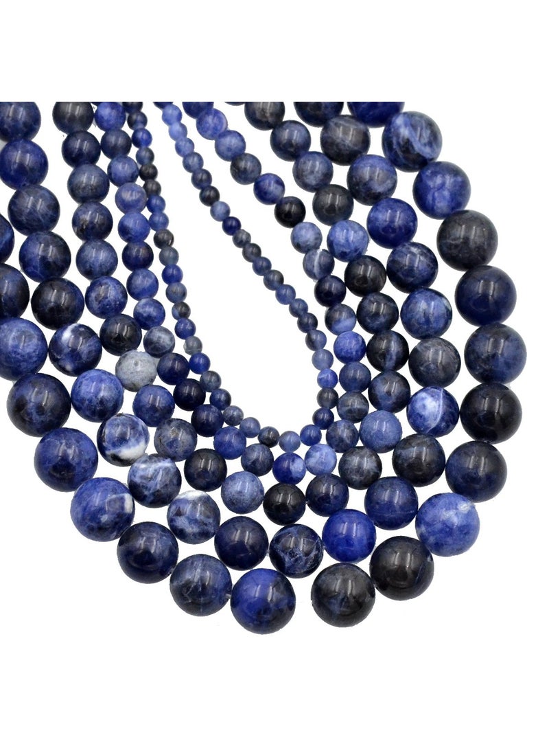 AD BEADS - AD Beads Smooth Natural Gemstone Round Loose Beads 15" 4mm 6mm 8mm 10mm (10mm, Sodalite) - Image 1