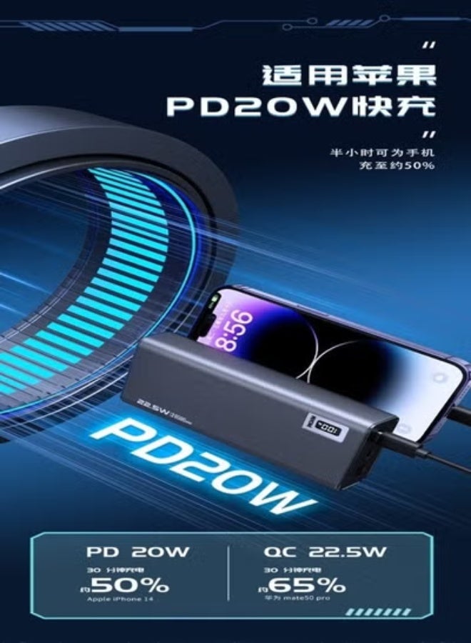 ويكومي WP-06 20000mAh High-Speed Power Bank – Fast Charging Portable Battery Pack with Dual USB Outputs, LED Digital Display, Smart Safety Protection, Compact & Travel-Friendly Design, Compatible with Smartphones, Tablets & USB Devices – Black - Image 3