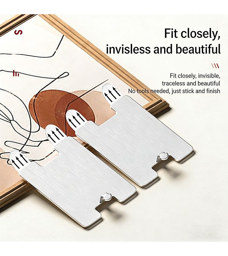 Stainless Steel Nail Free Photo Frame Hooks 7 Pack No Drilling - Image 5