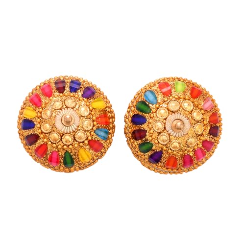Craftam Metal Kumkum Box– Decorative Sindoor Dabbi/Haldi Roli Chawal Box for Pooja & Gifting (2 Pcs Set) - Image 3