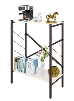 AGD Entrance console table, coffee corner table, side table, bookcase consisting of 3 wooden shelves that meets all your needs - white/black  - Image 1