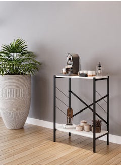 AGD Entrance console table, coffee corner table, side table, bookcase consisting of 3 wooden shelves that meets all your needs - white/black  - Image 3