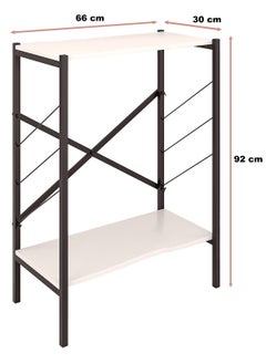AGD Entrance console table, coffee corner table, side table, bookcase consisting of 3 wooden shelves that meets all your needs - white/black  - Image 4