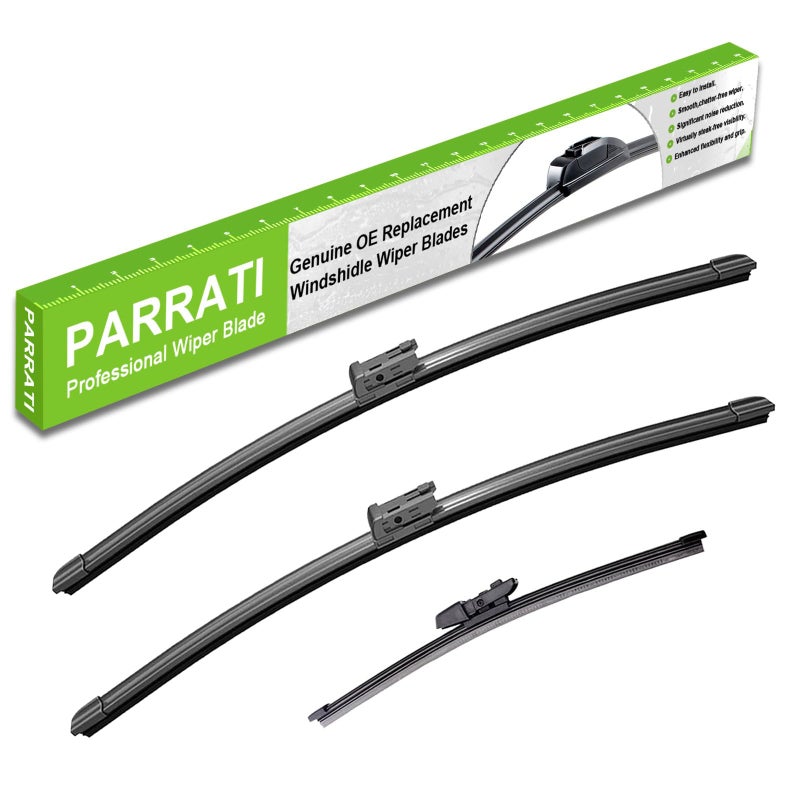 PARRATI Windshield Wipers for VW Tiguan 201820222522 Front and 15 RearOEM Replacement Wiper BladesQuiet  StreakFreeSet of 3