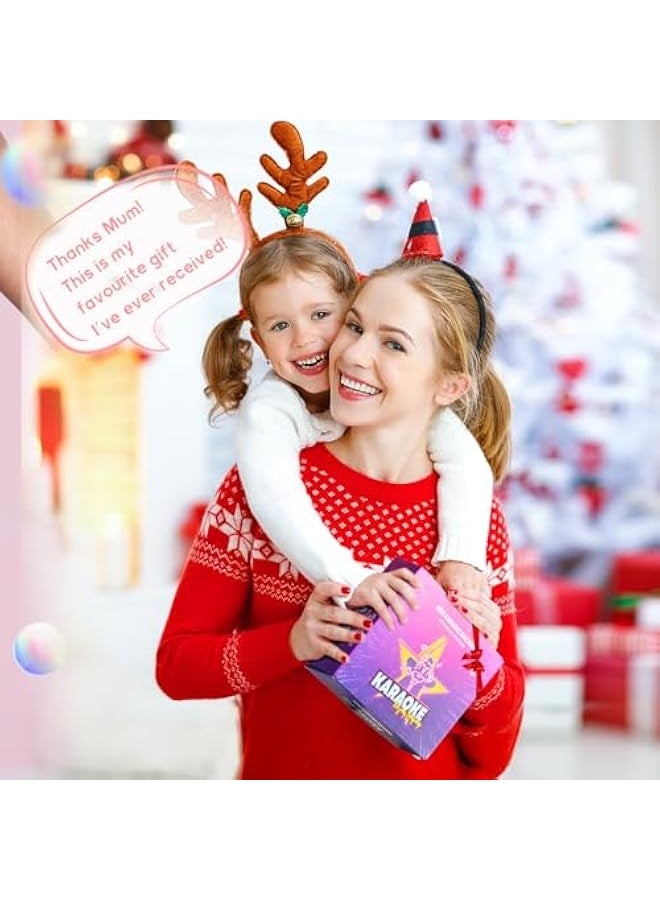 Mini Karaoke Machine for Kids Adults, Portable Bluetooth Speaker with 2 Wireless Microphones, TOP Birthday Gifts Toys for Girls Ages 3, 4, 5, 6, 7, 8, 9,10,11,12+ Years Old Toddler (Lightpink)  - Image 2