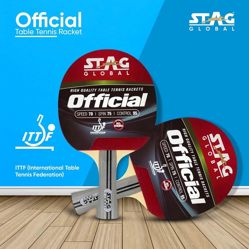 STAG مضرب تنس طاولة رسمي (متعدد الألوان، 180 جرام، مستوى متوسط) - Image 2
