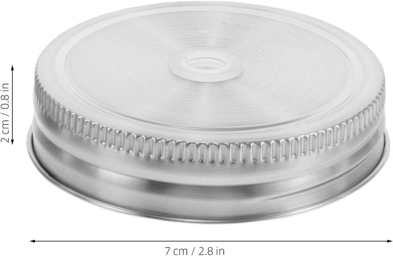 TOYANDONA 6pcs Wide Mouth Mason Jar Lids with Straw Hole, 70mm Tinplate Drinking Caps, Reusable Leak-proof Sealing Covers for Canning and Beverage Use - Image 2