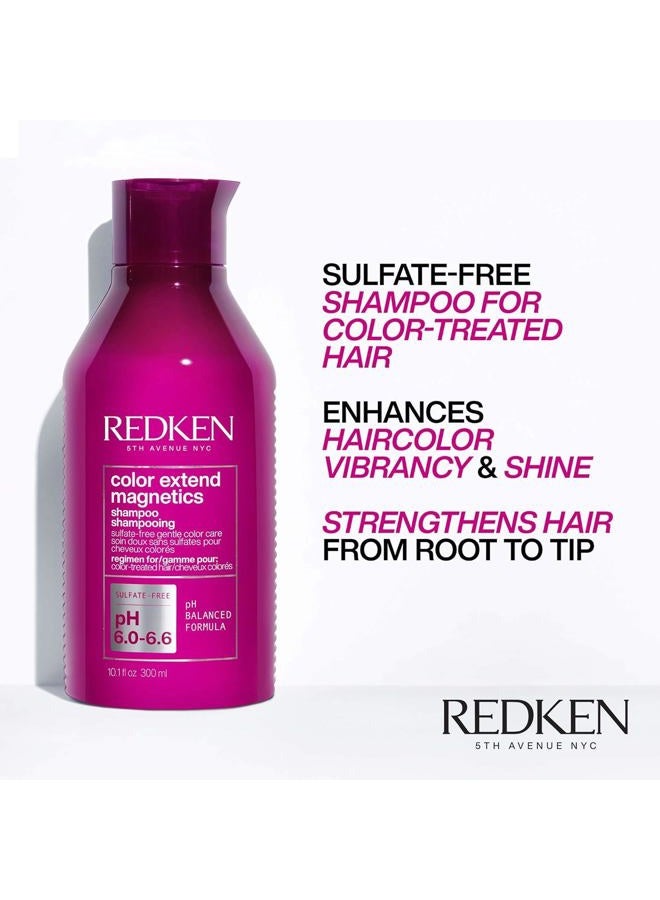 REDKEN شامبو ريدكين كولور إكستند ماجنتكس | للشعر المصبوغ | ينظف ويحمي اللون بلطف | يحتوي على الأحماض الأمينية | خالٍ من الكبريتات | 10.1 أونصة سائلة (عبوة واحدة) - Image 3