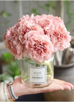 Kutis 1-Bundle Artificial Peony Flower Arrangement Living Room Decoration Table Ornaments Peony Bouquet Wedding Flowers Pink 26 x 14 Centimeter  - Image 2