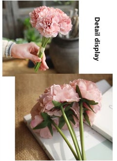 Kutis 1-Bundle Artificial Peony Flower Arrangement Living Room Decoration Table Ornaments Peony Bouquet Wedding Flowers Pink 26 x 14 Centimeter  - Image 4