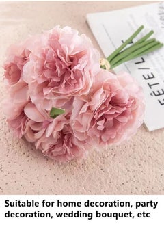 Kutis 1-Bundle Artificial Peony Flower Arrangement Living Room Decoration Table Ornaments Peony Bouquet Wedding Flowers Pink 26 x 14 Centimeter  - Image 3