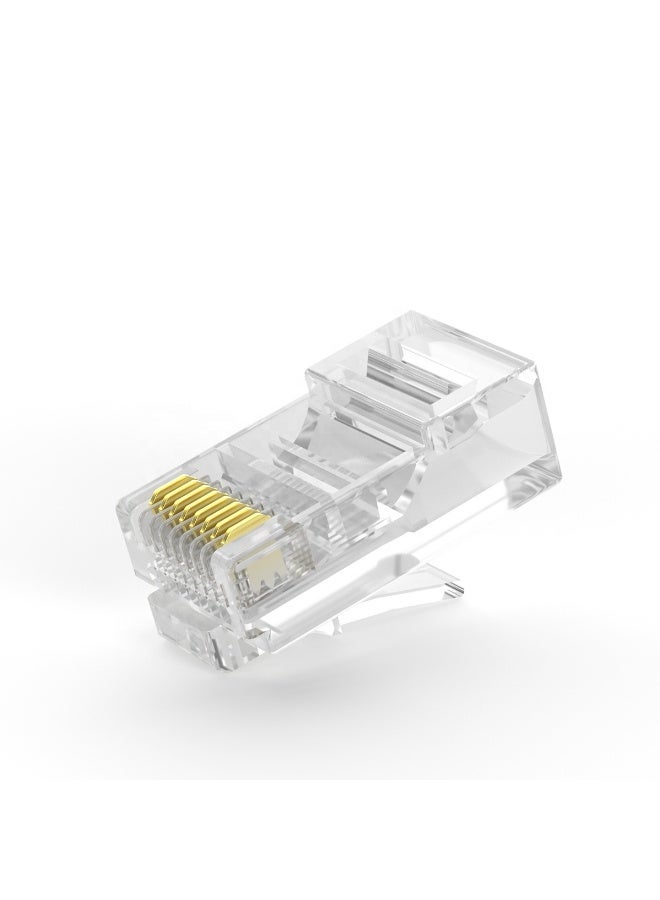 Haing 100 حزمة موصلات إيثرنت RJ45 Cat5e UTP - موصل شبكة مطلي بالذهب والنيكل من الدرجة القياسية لكابل LAN - Image 2