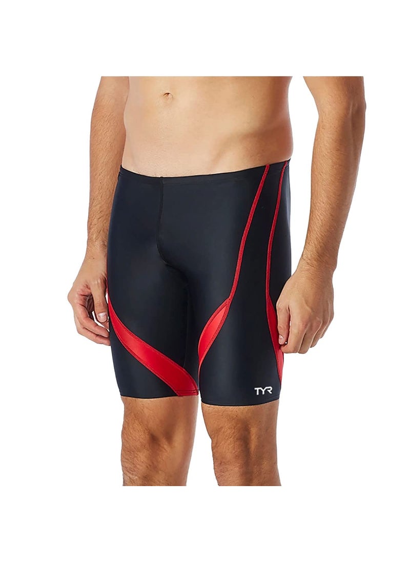 TYR TYR Men's Standard Alliance Splice Jammer Swimsuit, Black/Red, 38  - Image 2