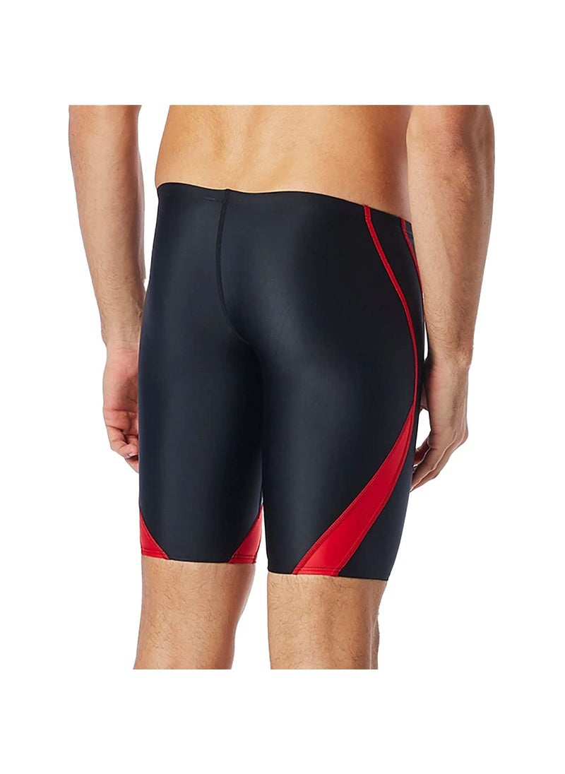 TYR TYR Men's Standard Alliance Splice Jammer Swimsuit, Black/Red, 38  - Image 4