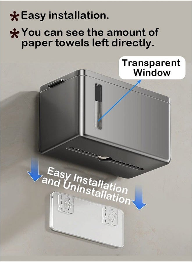 Reelyo Wall-Mounted Tissue Holder Punch-Free Tissue Dispenser Transparent Punch-Free Bathroom Toilet Paper Case Phone Rack Clear Tissue Storage  For Bathroom Living Room Bedroom  Office White - Image 5