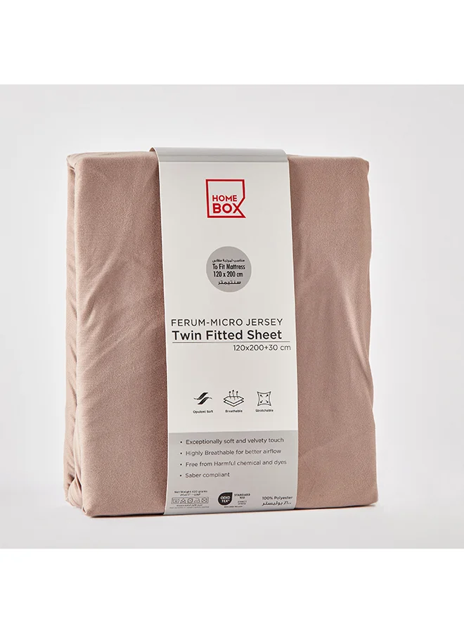 Home Box Ferum Micro Jersey Twin Fitted Sheet 200 x 30 x 120 cm