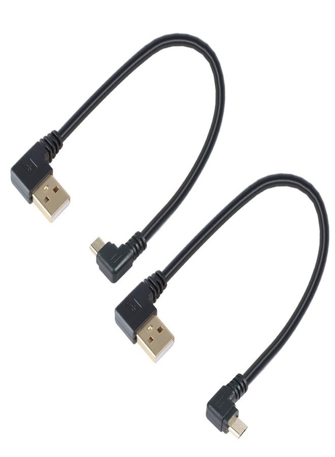TENINYU Combo-Pack Left/Right Angle USB Cable 5.5 Inches for TV Stick and Power Bank - 90 Degree USB to Micro USB Cable for Roku TV Stick and More - Image 1