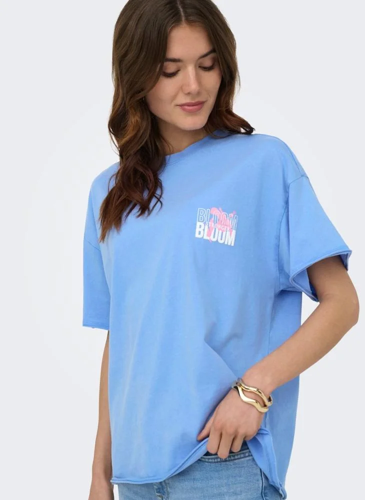 Only  Oversized Short-Sleeve Box Top for Women | Best Price UAE