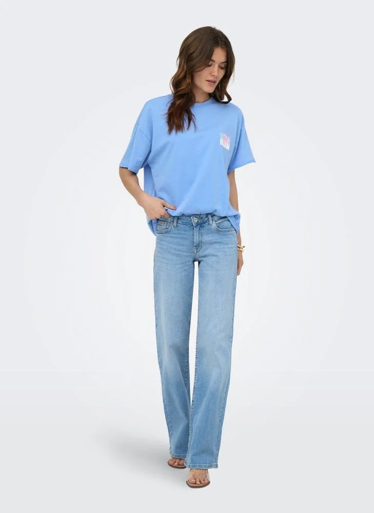 Only  Oversized Short-Sleeve Box Top for Women | Best Price UAE