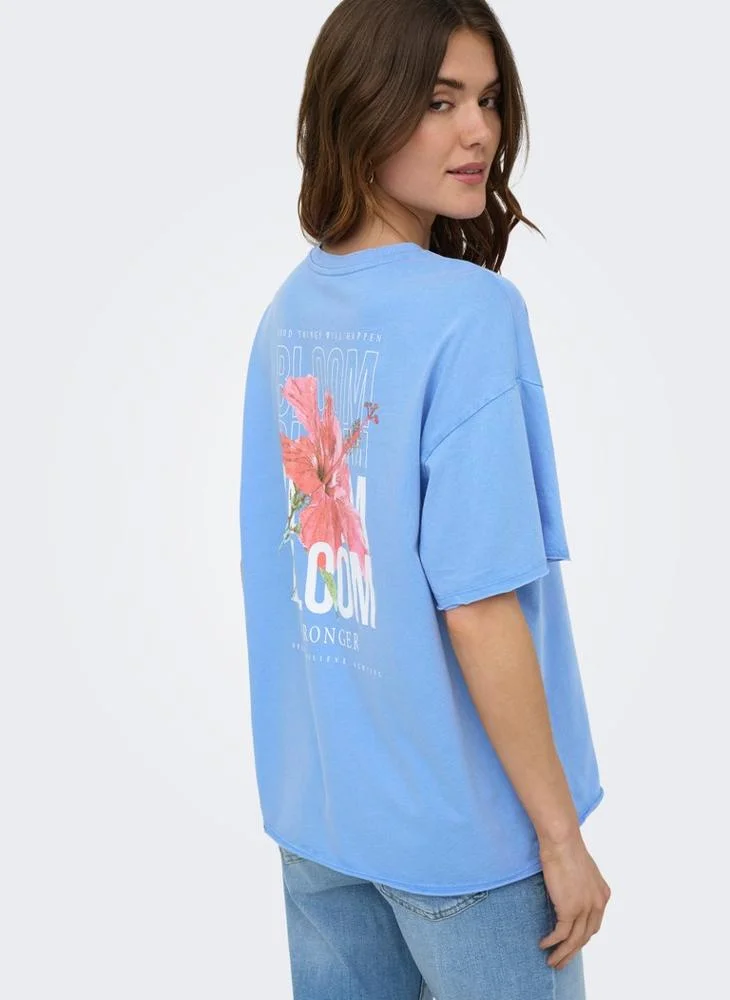 Only  Oversized Short-Sleeve Box Top for Women | Best Price UAE