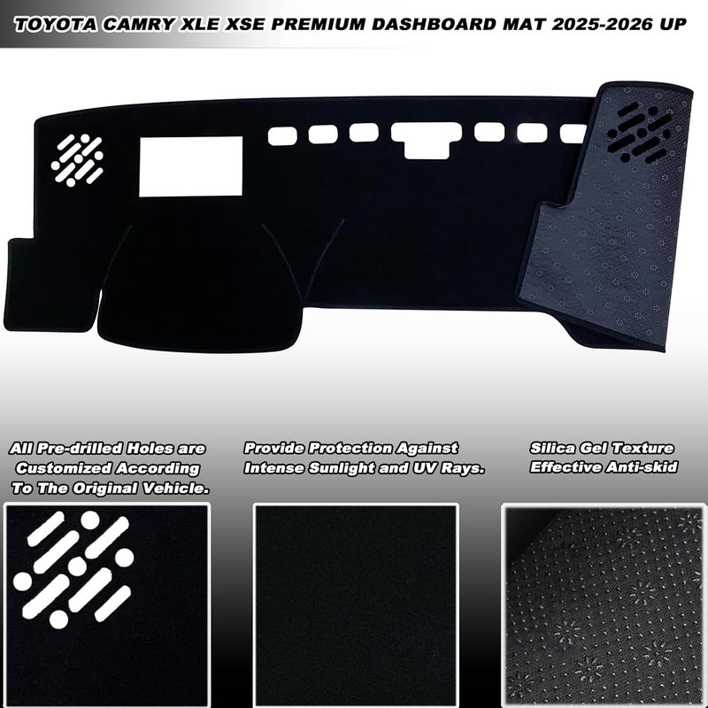 KEEGTBOX غطاء سجادة لوحة القيادة KEEGTBOX لتويوتا كامري XLE XSE 2025 2026 - واقي من أشعة UV - Image 2