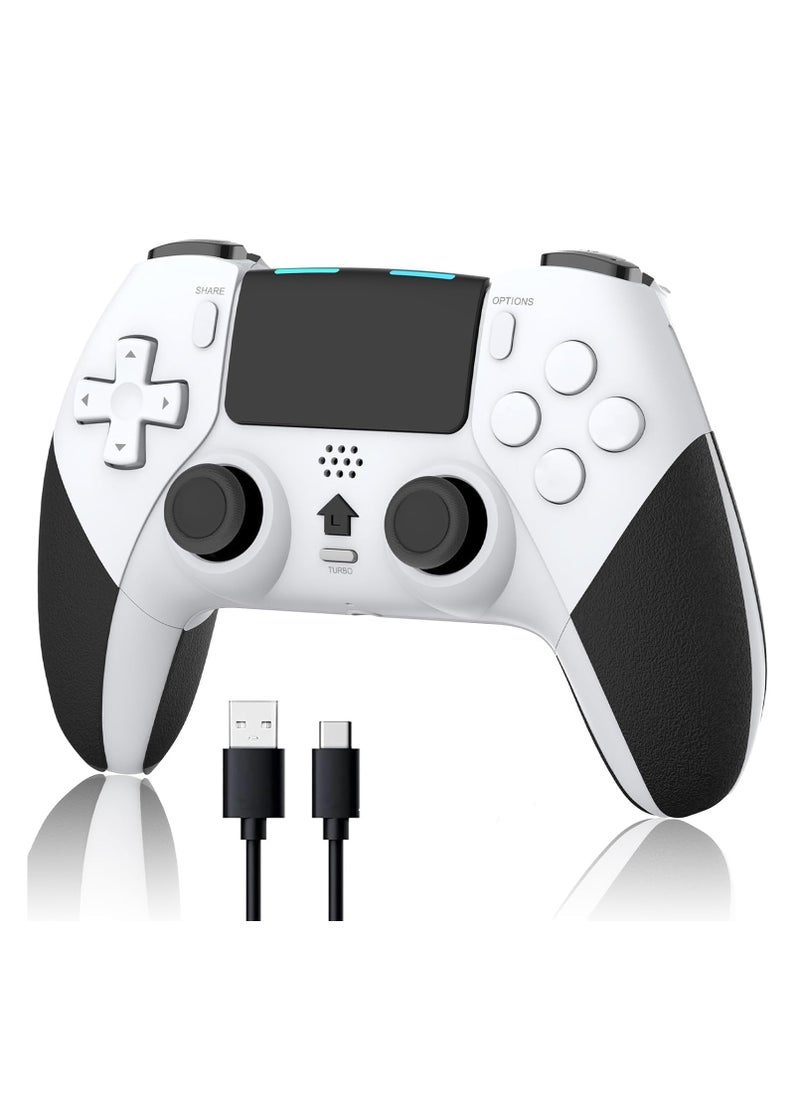 Anmi Wireless Pro Controller for PS4 Controller, Game Controller Compatible with Playstation 4/Slim/Pro/PC,Built-in 800mAh Rechargeable Battery/Responsive Joystick and Buttons/Audio/Turbo (White & Black)  - Image 1