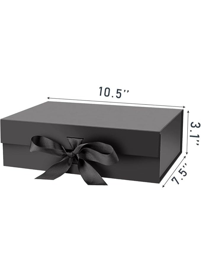 Little gorilla Luxury Magnetic Gift Box, Medium Gift Box with Ribbon, Folding Gift Box for Presents With Magnetic Lid, Suitable for Festival, Birthday, Anniversary, 26x19x8 cm（black） - Image 2