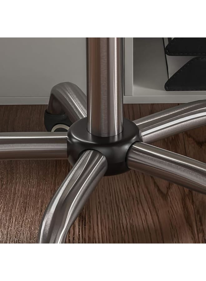 Markero Group White Secretary Chair – Adjustable Chrome Legs, Faux Leather Design for Office & Gaming - Image 5