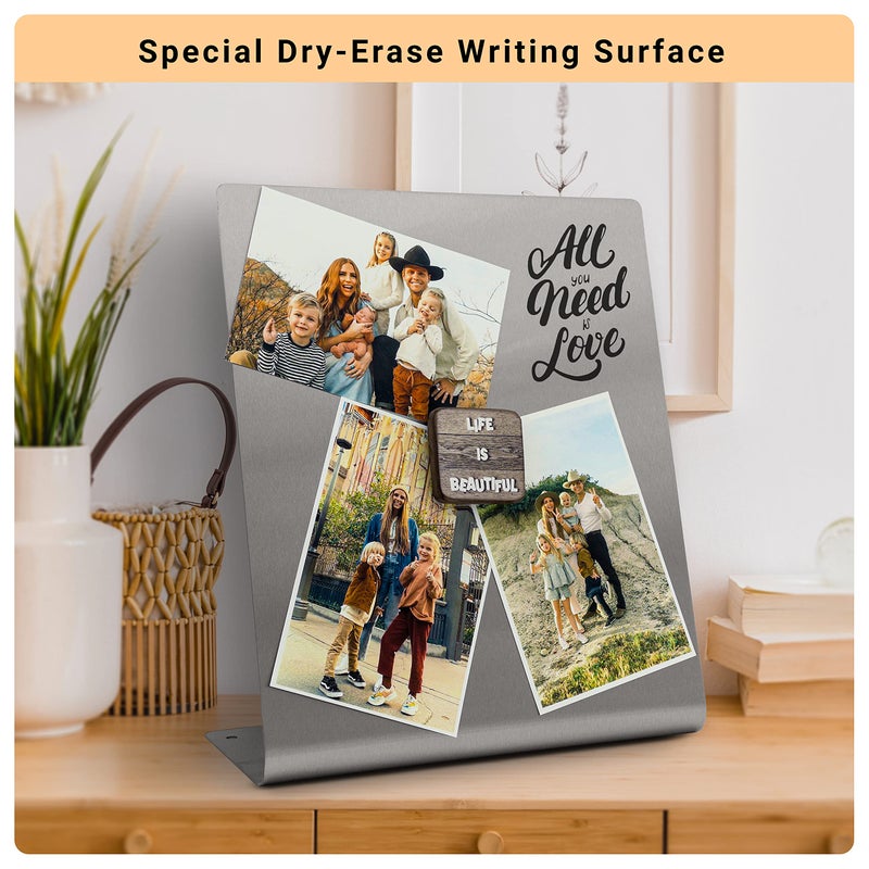 OutFormal Large Magnetic Bulletin Board for Tabletops – Dry Erase Memo Board with Stand – Metal Easel for Magnet Display – 12x10 Inches + 4 Magnets - Image 5