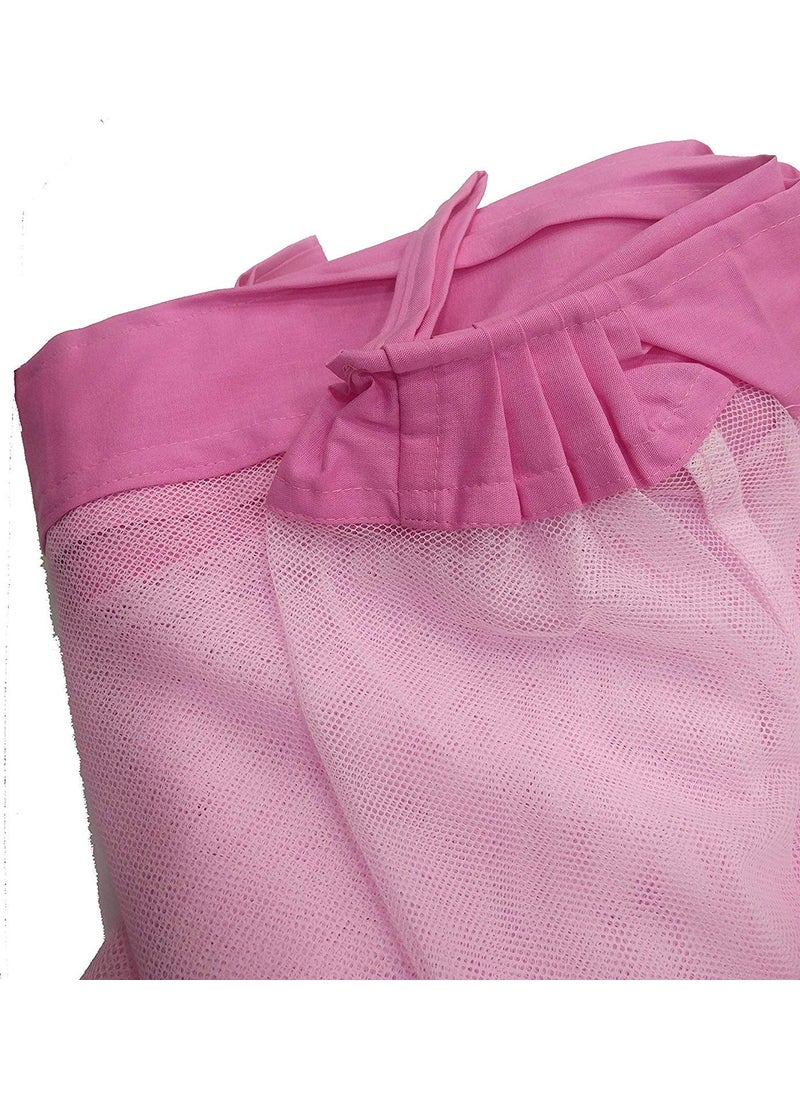 Anaya Mosquito Net 65 x 8 ft XXL Size Bed Net Polycotton Pink 100 Heavy Quality Net