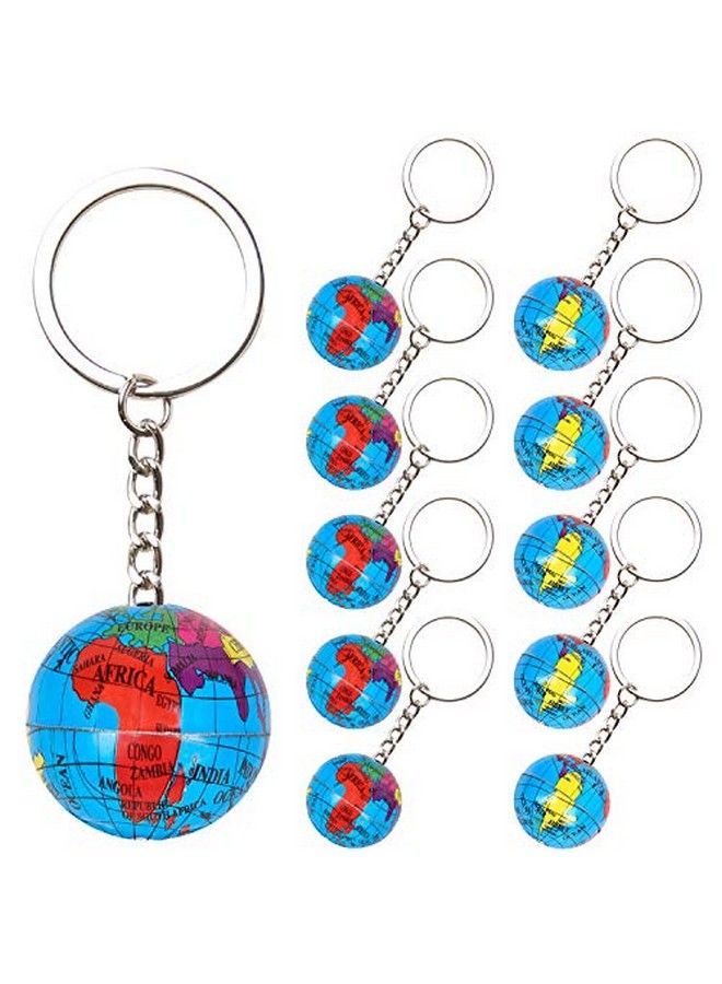PROLOSO 48 Pcs Globe Keychains Bulk For Kids World Planet Earth Theme Keyrings Toy 1 Inch - Image 1