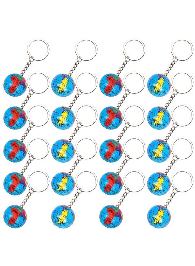 PROLOSO 48 Pcs Globe Keychains Bulk For Kids World Planet Earth Theme Keyrings Toy 1 Inch - Image 3