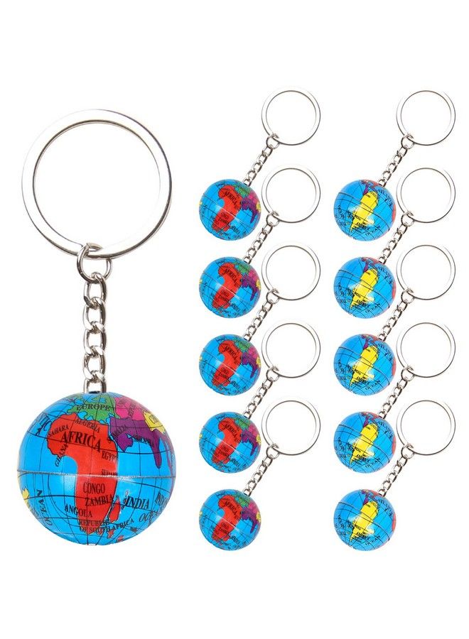 PROLOSO 48 Pcs Globe Keychains Bulk For Kids World Planet Earth Theme Keyrings Toy 1 Inch - Image 2