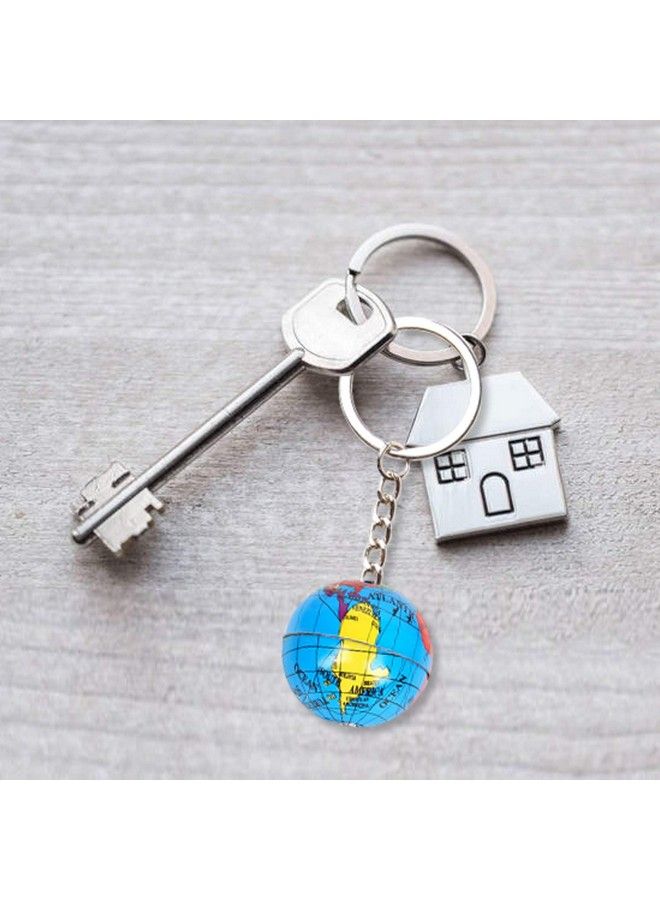 PROLOSO 48 Pcs Globe Keychains Bulk For Kids World Planet Earth Theme Keyrings Toy 1 Inch - Image 5