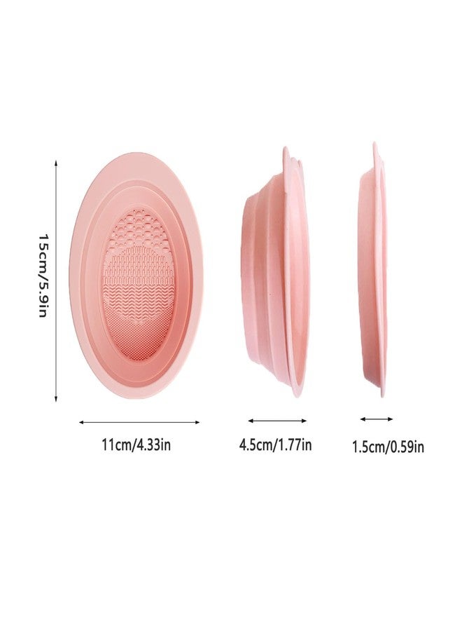 ArrErr 3 Pack Makeup Brush Cleaner Mat Foldable Silicone Makeup Brush Cleaner Bowl Pads Portable Scrubber Cleaning Tool for Makeup Brush Set Foundation Powder Concealers Eye Shadows Makeup Brushes - Image 2