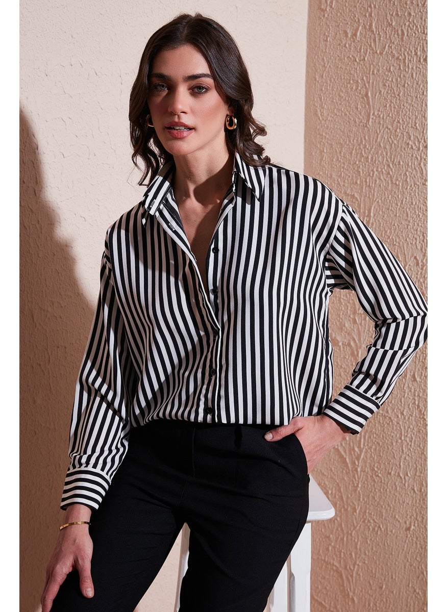 Standard Fit Classic Collar Striped Shirt Women's Shirt 6772894 - pzsku/ZD4C75750A2FA580B5BAEZ/45/_/1741257100/58eae172-693b-413a-9de8-c1d7124587a7