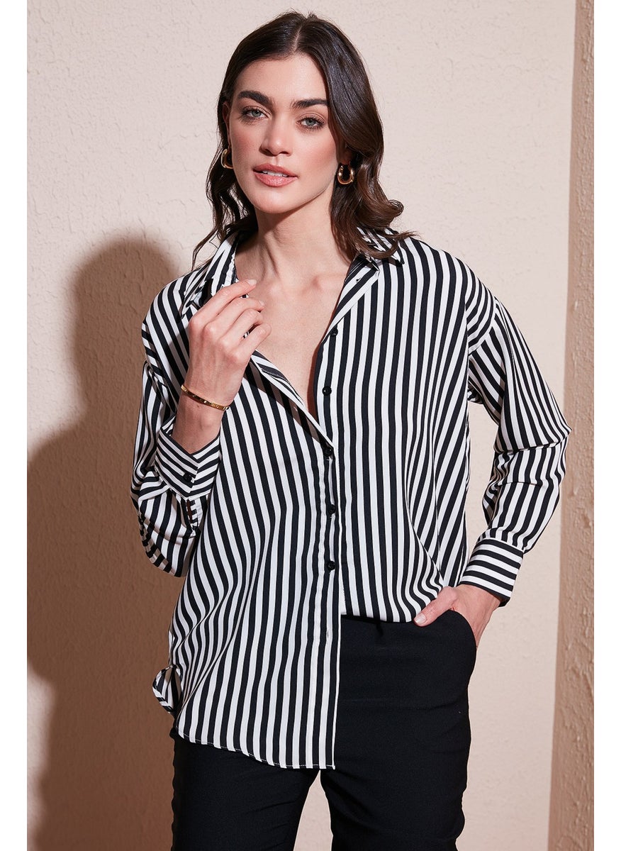 Standard Fit Classic Collar Striped Shirt Women's Shirt 6772894 - pzsku/ZD4C75750A2FA580B5BAEZ/45/_/1741257101/20cb8ece-eeb5-4f59-9a41-b1b29a662b3d