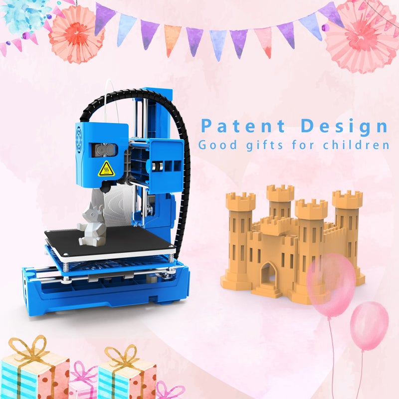 Mini 3D Printer 100x100x100mm Compact Portable - One Key Printing Detachable Platform Quiet 3D Printer for Kids Beginners Home Use - Image 4