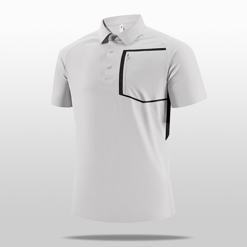 Bird Home Same Style Ice Silk Polo Shirt Chest Pocket Traceless Sonar Bead Lassel T-Shirt Short Sleeve High - Image 5