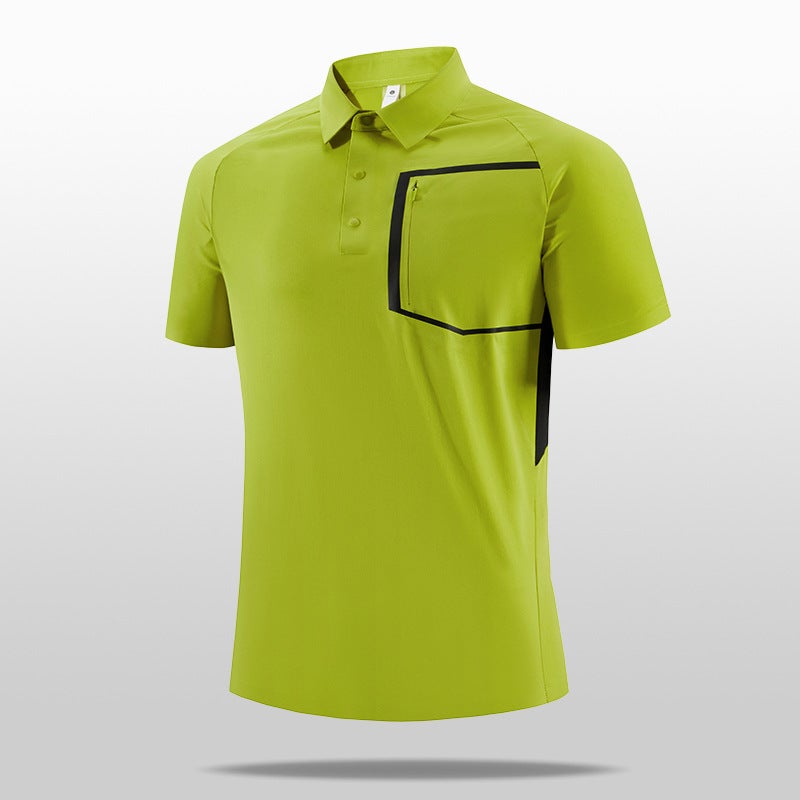 Bird Home Same Style Ice Silk Polo Shirt Chest Pocket Traceless Sonar Bead Lassel T-Shirt Short Sleeve High - Image 1